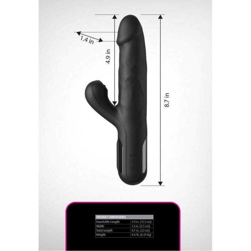 FETISH FANTASY SERIES - VIBRADOR RABBIT SONIX SILICONE THRUSTER NEGRO - OMerotics