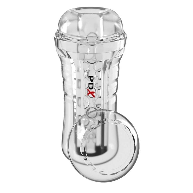 PDX ELITE - MASTURBADOR TRANSPARENTE VIEWTUBE PLUS SEE-THRU EZ-GRIP 21 CM - OMerotics