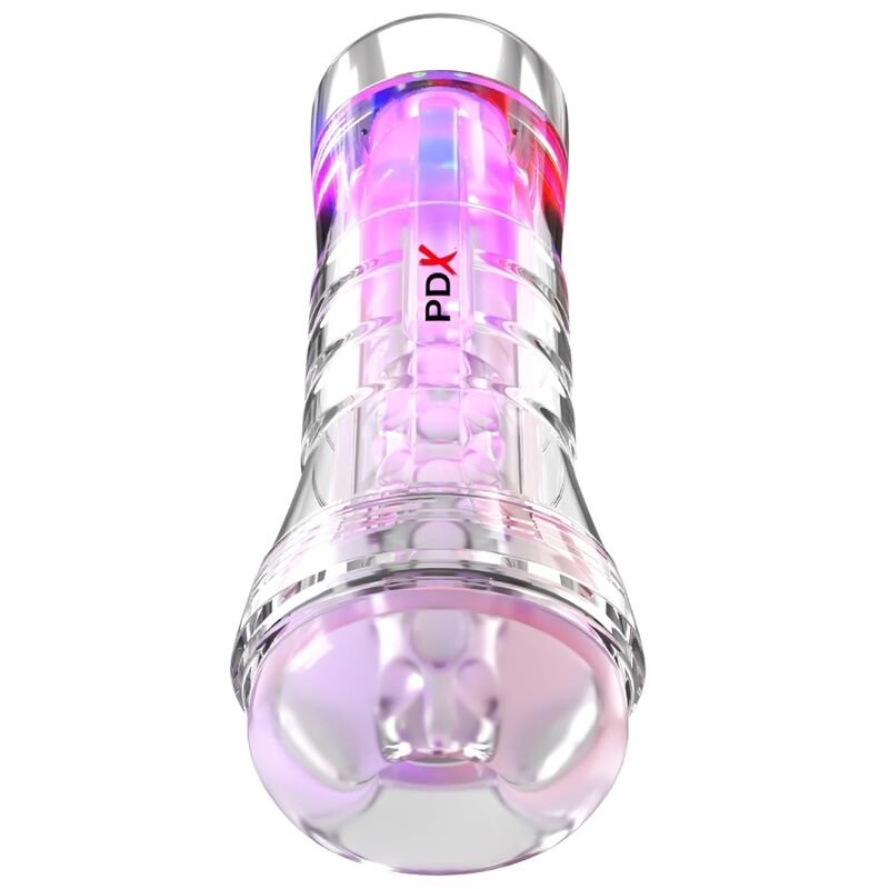 PDX ELITE - MASTURBADOR TRANSPARENTE VIEWTUBE XXL LED STROKER 27.3 CM - OMerotics