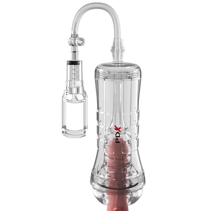 PDX ELITE - MASTURBADOR TRANSPARENTE VIEWTUBE VAC XXL CON BOMBA DE SUCCIÓN 27.3 CM - OMerotics