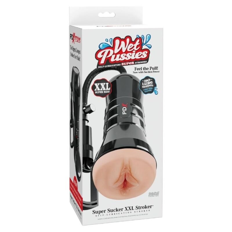 PDX EXTREME -WET PUSSIES MASTURBADOR VAGINA XXL SUPER SUCKER LIGHT CON SUCCIÓN 27.3 CM - OMerotics
