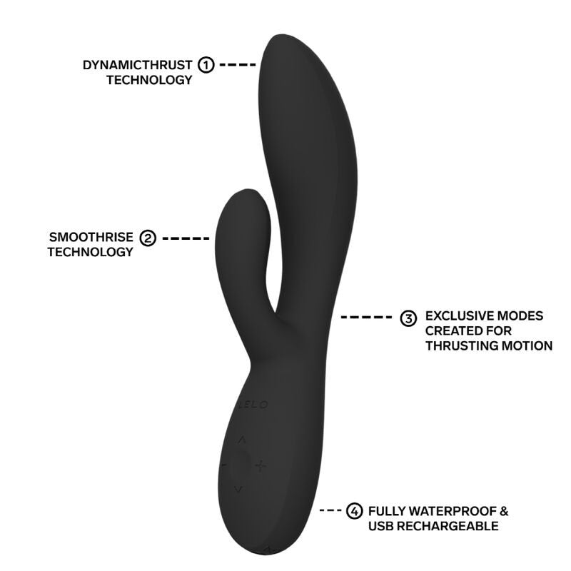LELO - INA THRUST VIBRADOR RABBIT CON EMPUJE NEGRO - OMerotics
