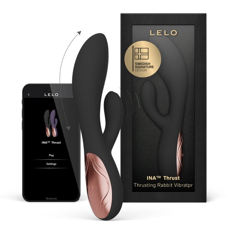 LELO - INA THRUST VIBRADOR RABBIT CON EMPUJE NEGRO - OMerotics