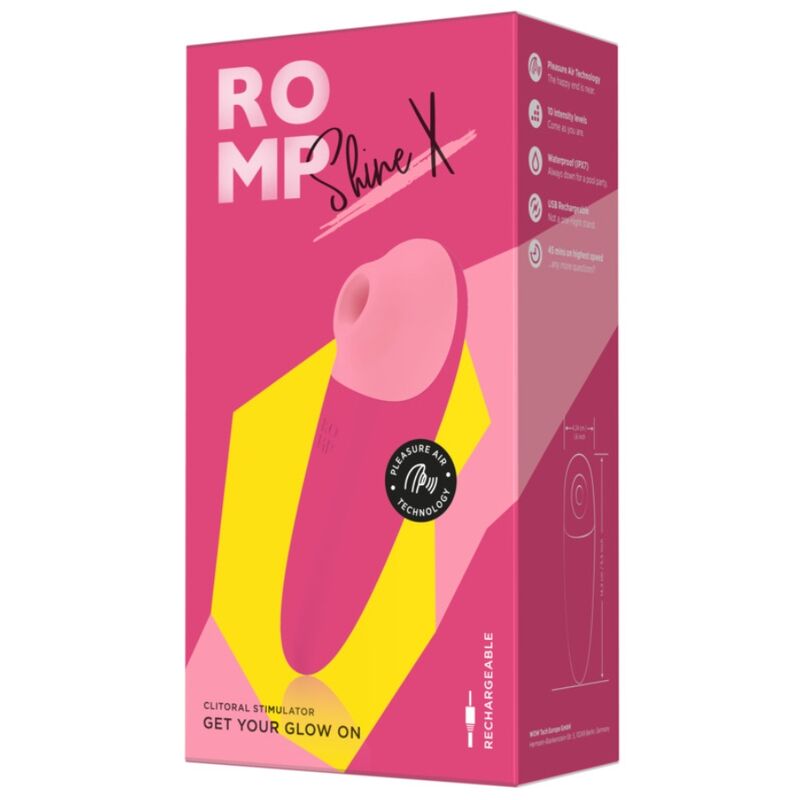 ROMP - SHINE X SUCCIONADOR DE CLÍTORIS 10 NIVELES ROSA - OMerotics