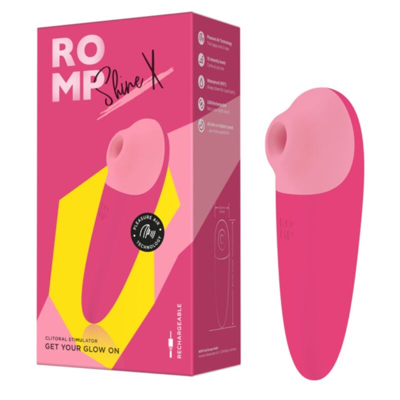 ROMP - SHINE X SUCCIONADOR DE CLÍTORIS 10 NIVELES ROSA - OMerotics