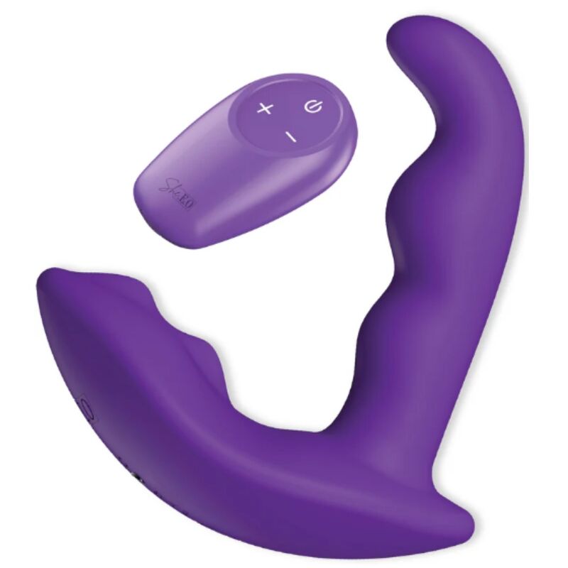 SHE.E.O - ESTIMULADOR ANAL VIBRADOR ROTATIVO CON CONTROL REMOTO MORADO - OMerotics