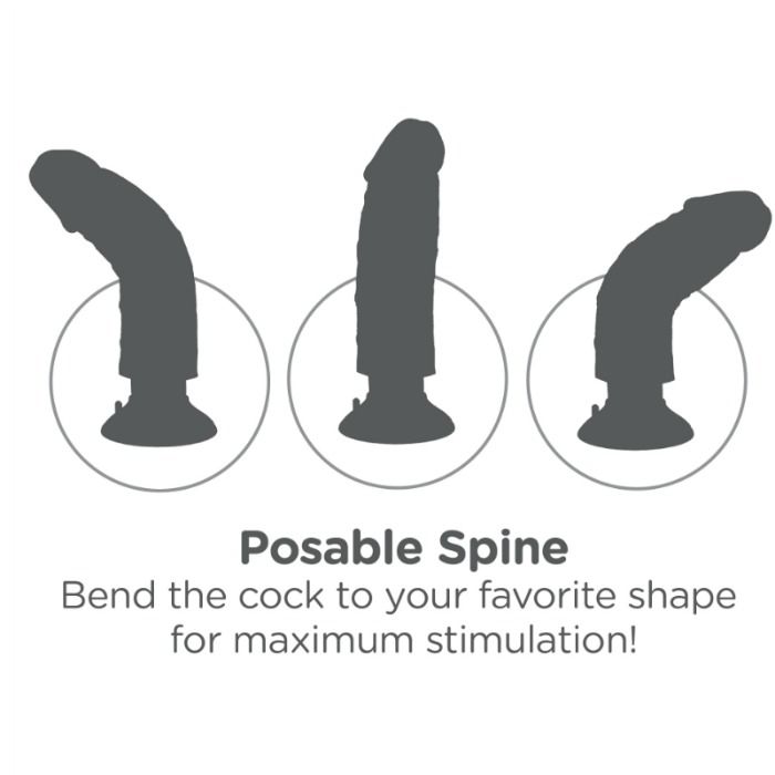 KING COCK - DILDO VIBRADOR CON TESTICULOS 23 CM NATURAL - OMerotics