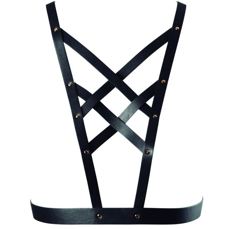 BIJOUX - INDISCRETS MAZE CROSS-OVER-HARNESS MIT AUSSCHNITT SCHWARZ