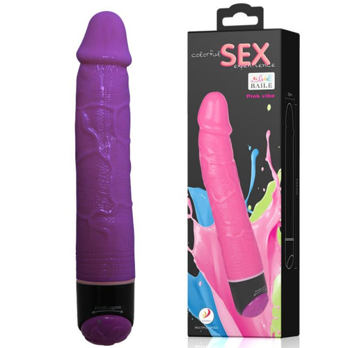 BAILE - COLORFUL REALISTIC LILAC SEX VIBRATOR 23 CM