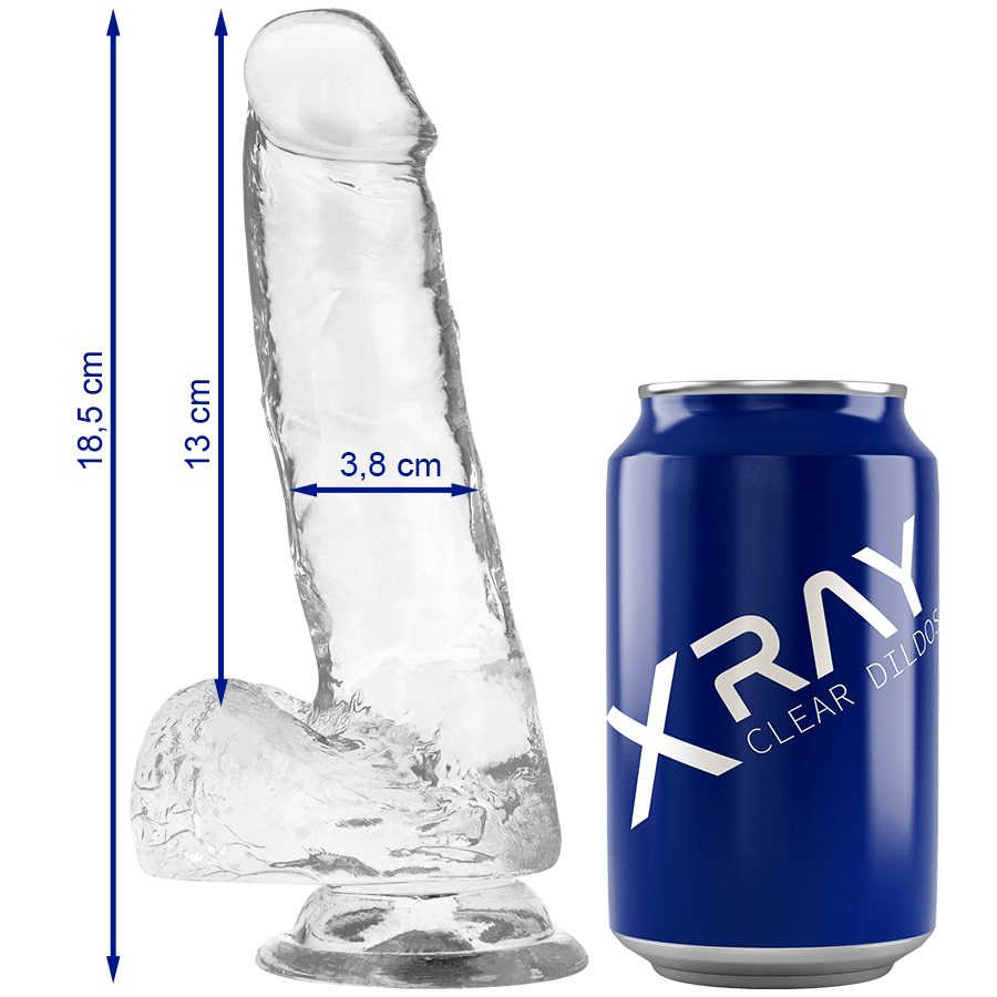 X RAY - CLEAR DILDO REALISTA TRANSPARENTE 18.5 CM -O- 3.8 CM - OMerotics