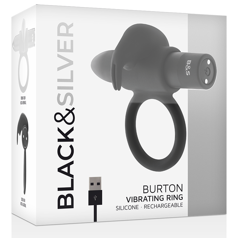 BLACK&SILVER - BURTON ANILLO 10 MODOS VIBRACIÓN NEGRO