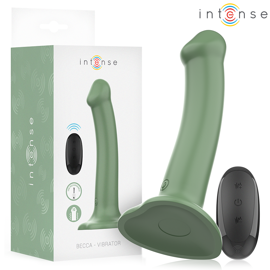 Intense - becca vibrador con ventosa 10 vibraciones verde