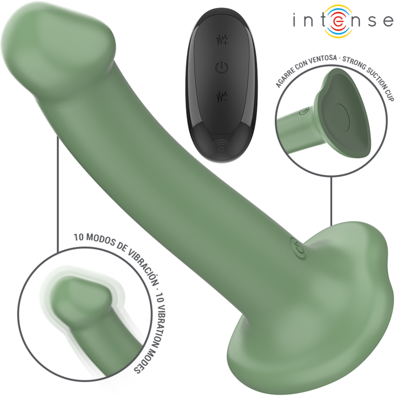 Intense - becca vibrador con ventosa 10 vibraciones verde