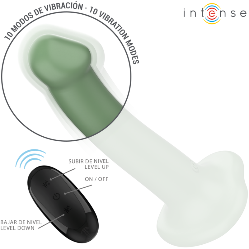Intense - becca vibrador con ventosa 10 vibraciones verde