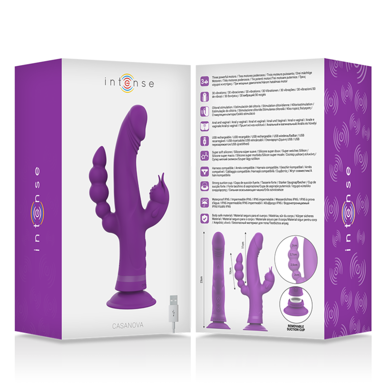 Intense - casanova vibrador rabbit silicona triple motor
