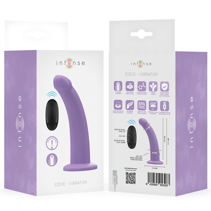 Intense - eddie vibrador 17,5 cm 10 vibraciones morado