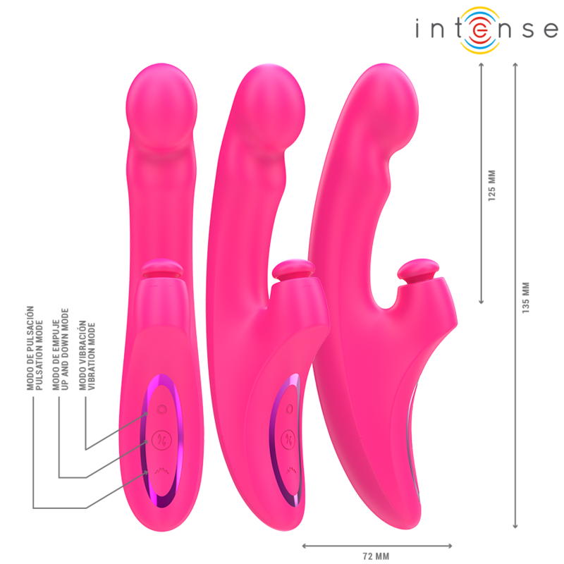 Intense - emi vibrador 13,5 cm multifunción 3 en 1 10