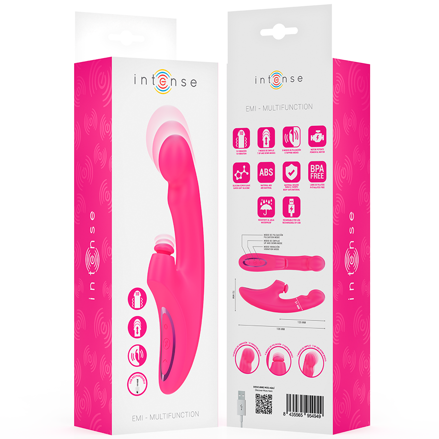Intense - emi vibrador 13,5 cm multifunción 3 en 1 10