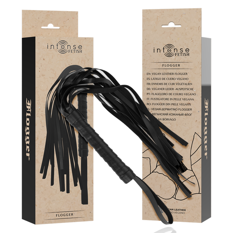 Intense - fetish látigo de cuero vegano