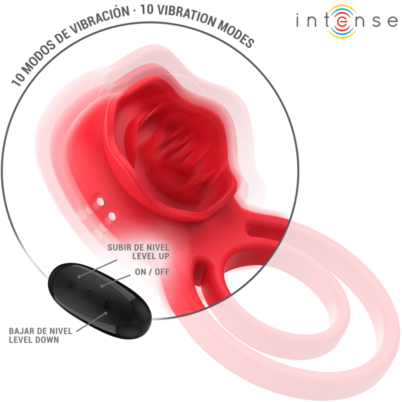 Intense - gail rosa estimuladora 10 vibraciones rojo