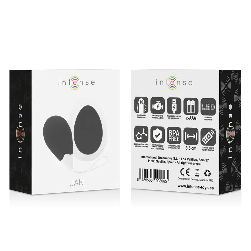 Intense - jan huevo vibrador control remoto negro