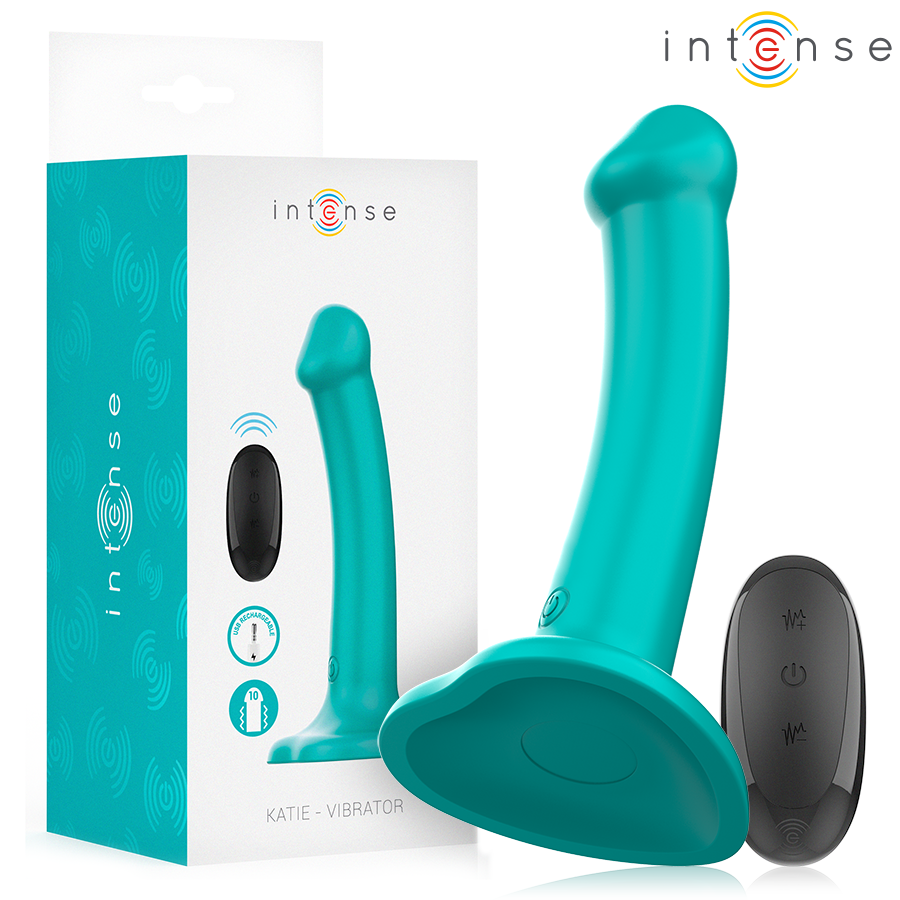 Intense - katie vibrador con ventosa 10 vibraciones azul