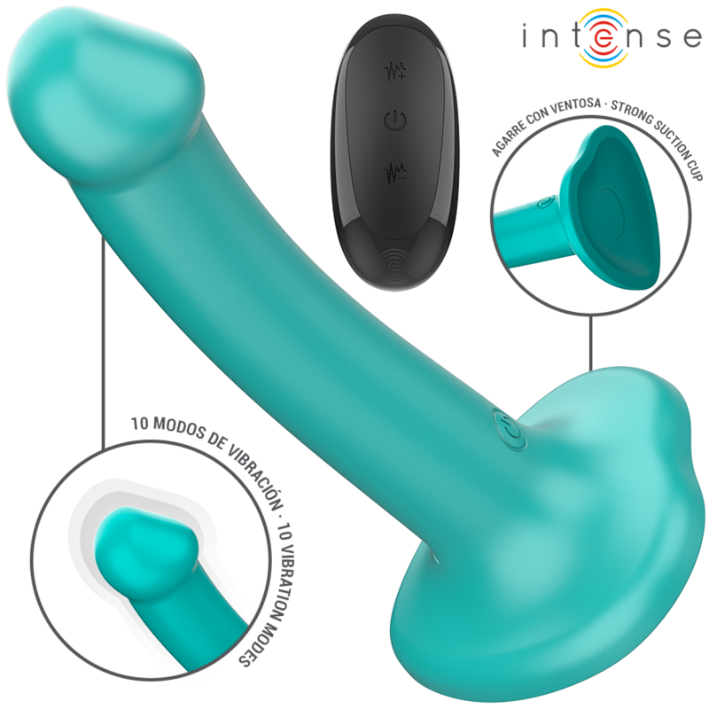 Intense - katie vibrador con ventosa 10 vibraciones azul