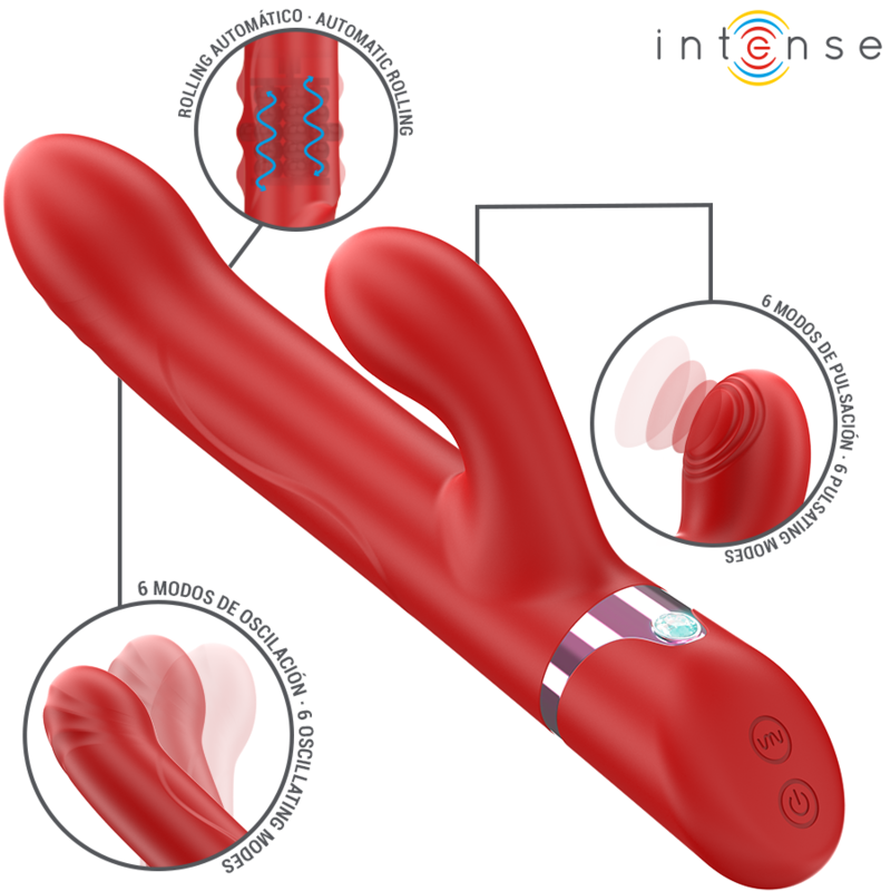 Intense - lele vibrador multifunción rotatorio & oscilación