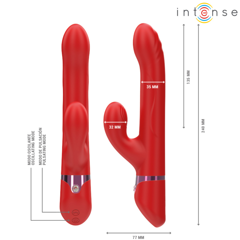 Intense - lele vibrador multifunción rotatorio & oscilación