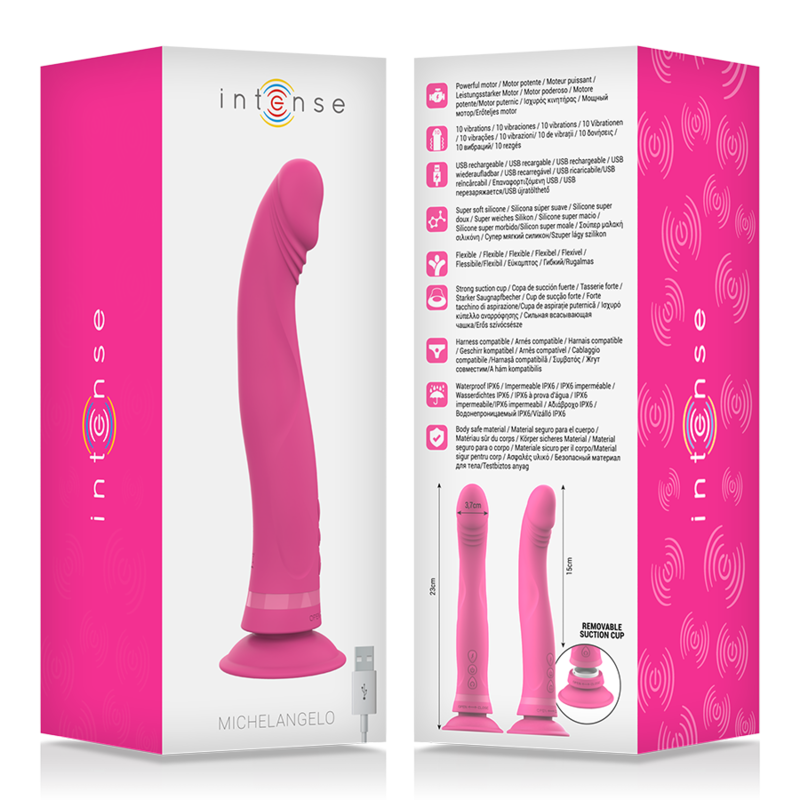 Intense - michelangelo dildo vibrador silicona rosa