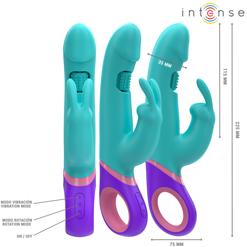 Intense - mónica vibrador rabbit con estimulador rotatorio