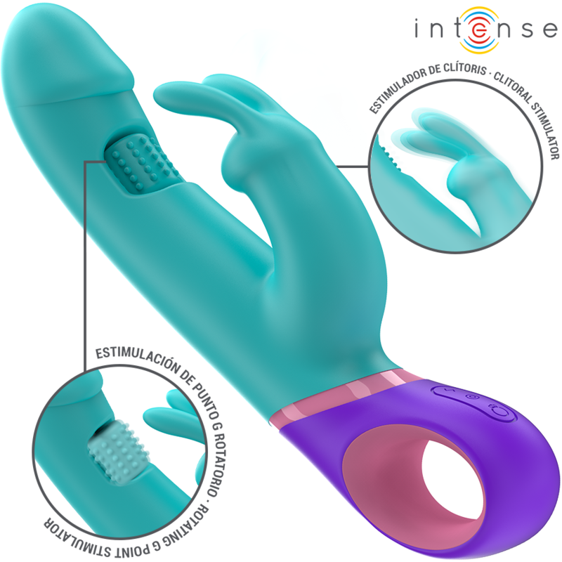 Intense - mónica vibrador rabbit con estimulador rotatorio