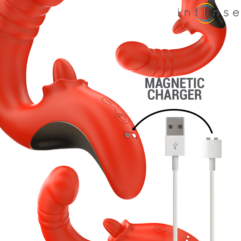 Intense - paulina vibrador & estimulador en forma de u rojo