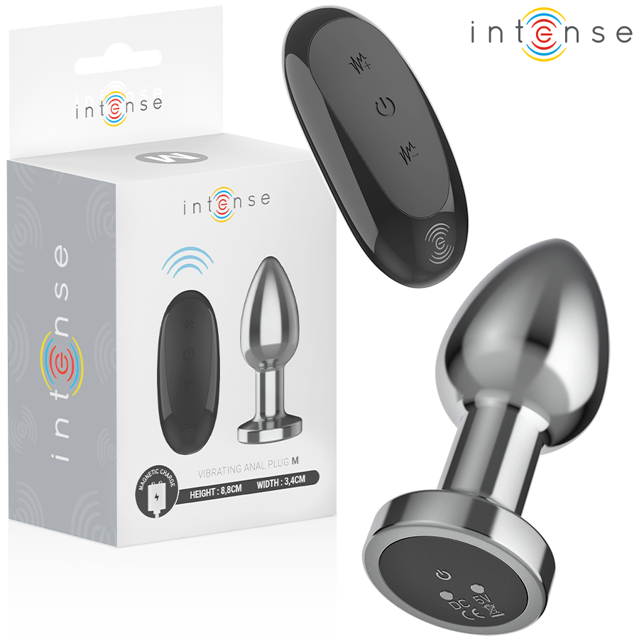 Intense - plug anal 10 vibraciones metal con control remoto