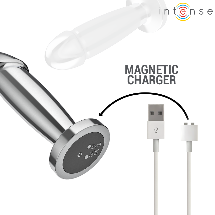 Intense - plug anal 10 vibraciones metal en forma de dildo