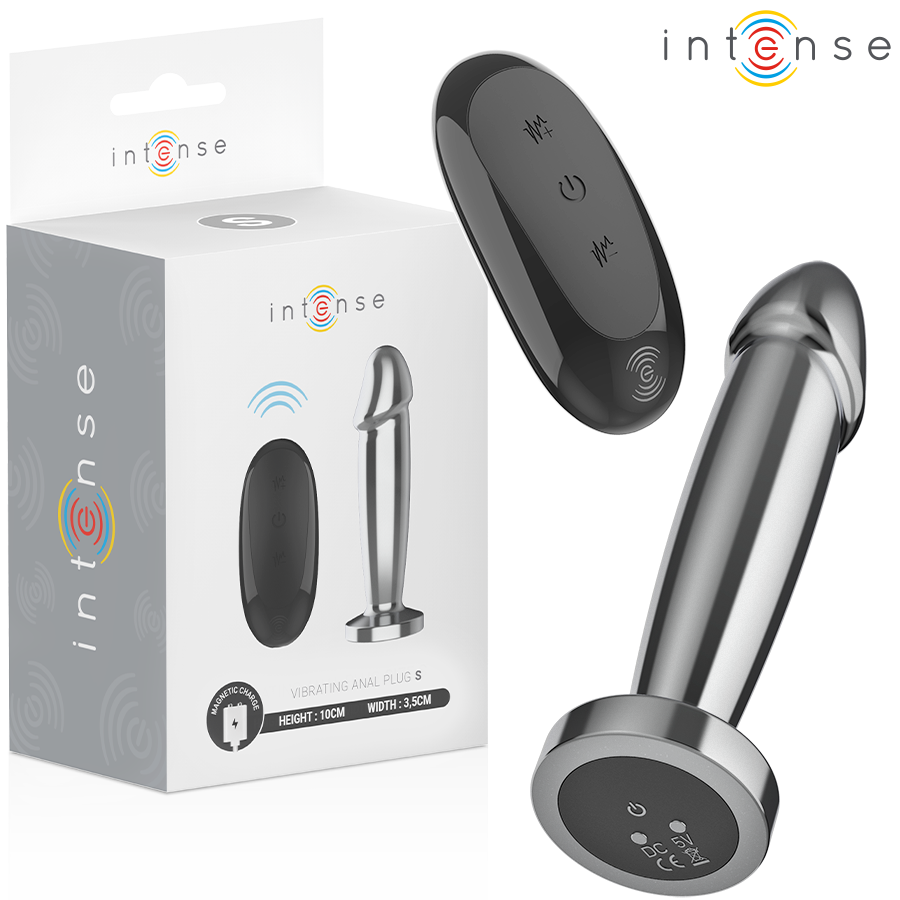 Intense - plug anal 10 vibraciones metal en forma de dildo