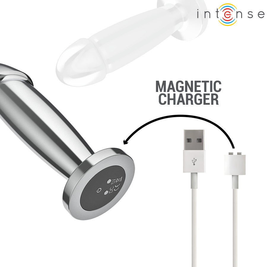 Intense - plug anal 10 vibraciones metal en forma de dildo