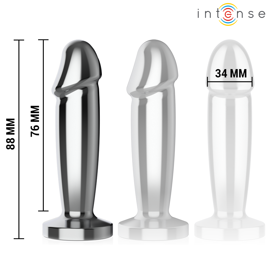 Intense - plug anal 10 vibraciones metal en forma de dildo