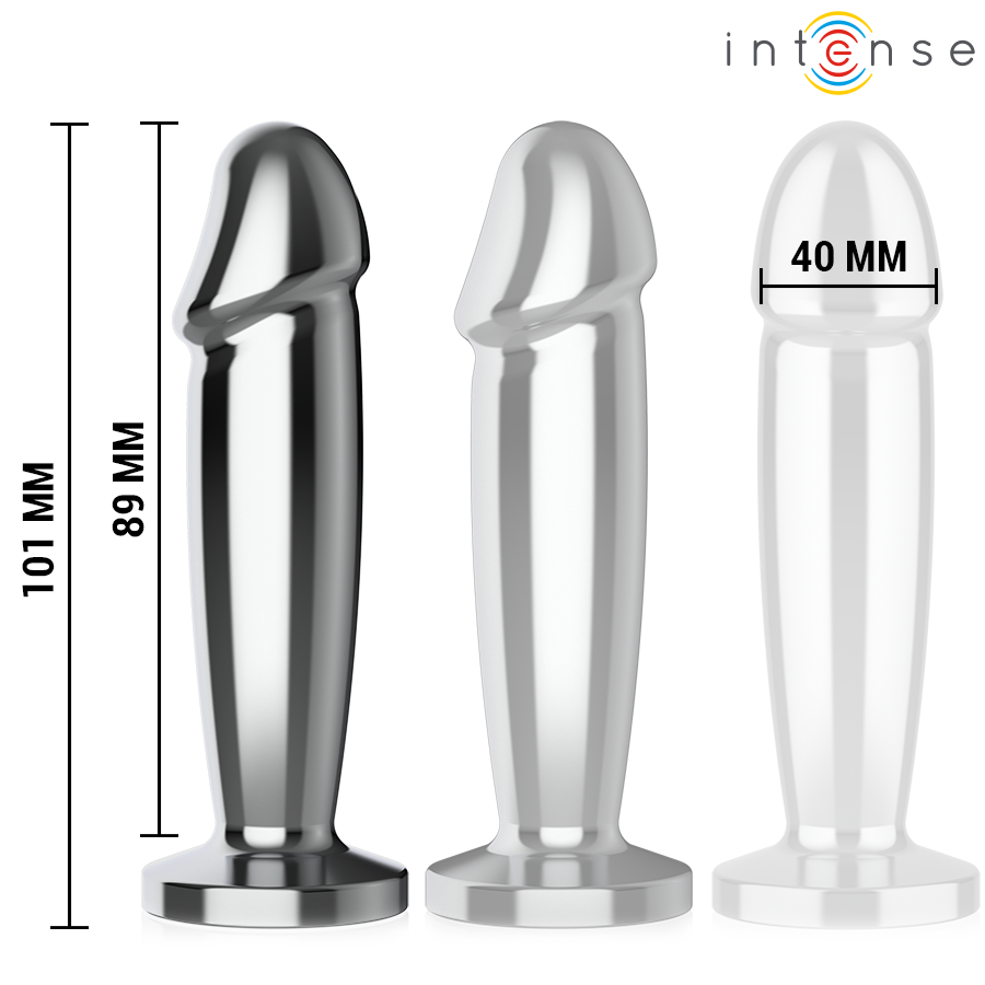 Intense - plug anal 10 vibraciones metal en forma de dildo