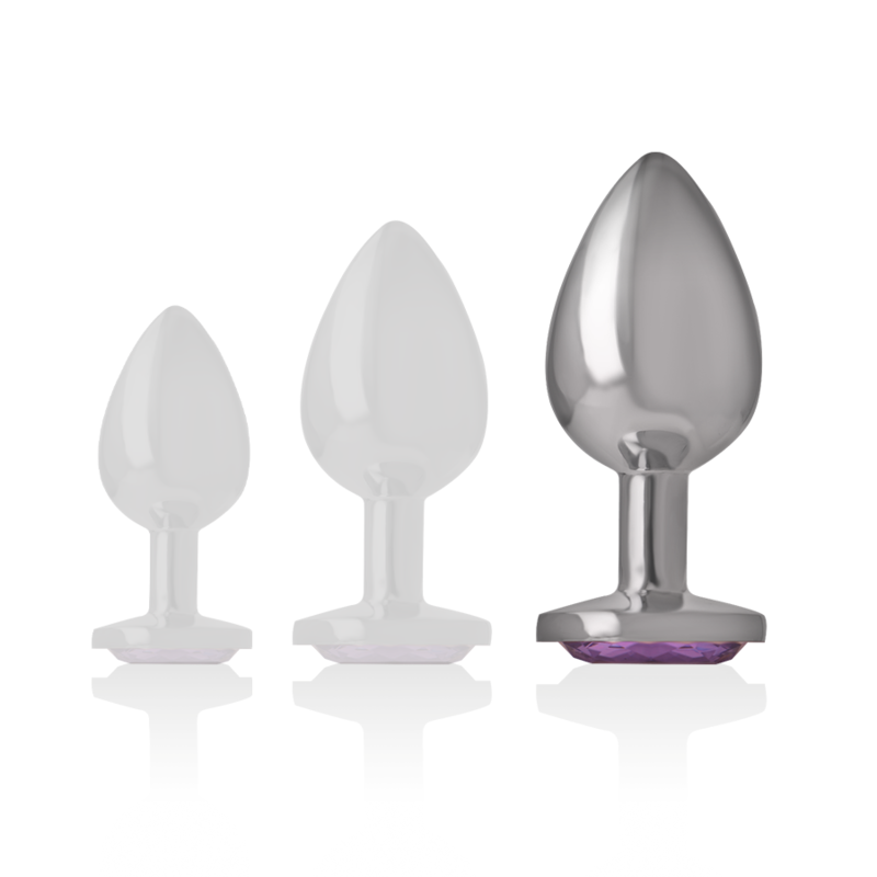 Intense - plug anal metal aluminio con cristal violeta