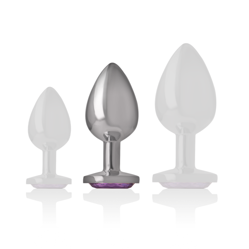 Intense - plug anal metal aluminio con cristal violeta