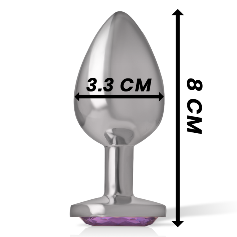 Intense - plug anal metal aluminio con cristal violeta