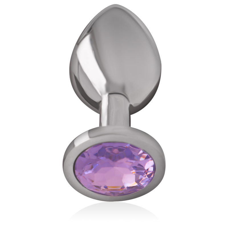 Intense - plug anal metal aluminio con cristal violeta