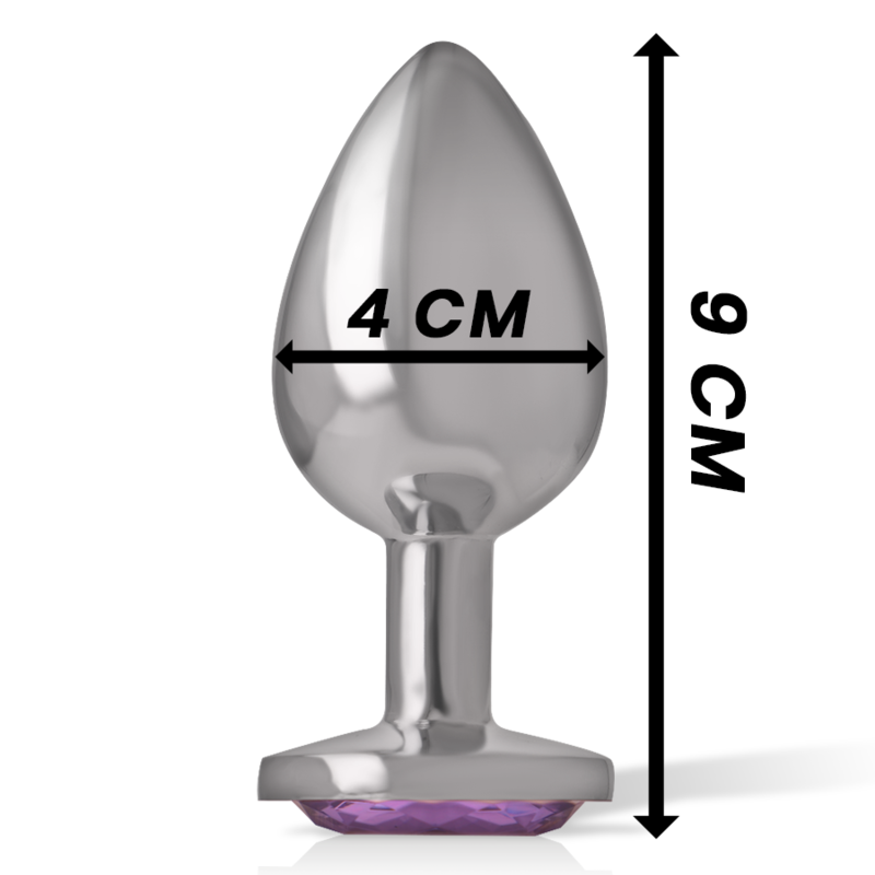 Intense - plug anal metal aluminio con cristal violeta