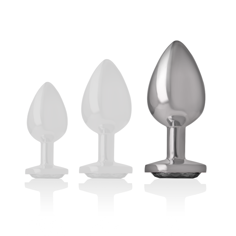 Intense - plug anal metal aluminio corazón blanco talla l