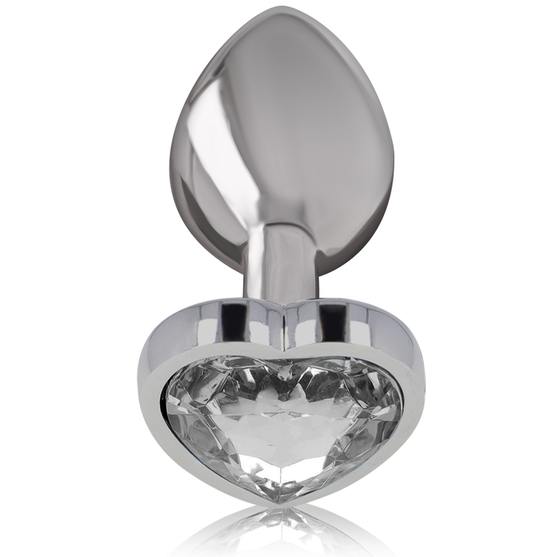 Intense - plug anal metal aluminio corazón blanco talla l