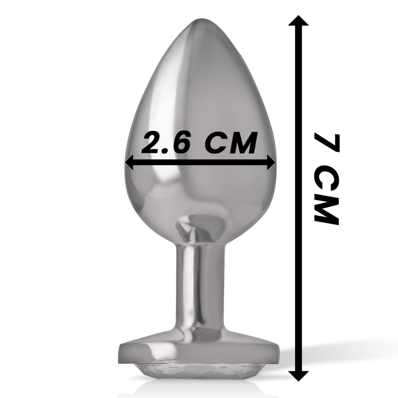 Intense - plug anal metal aluminio corazón blanco talla s