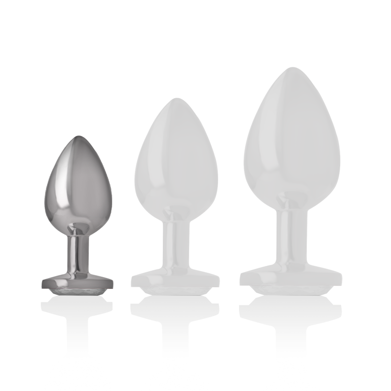 Intense - plug anal metal aluminio corazón blanco talla s