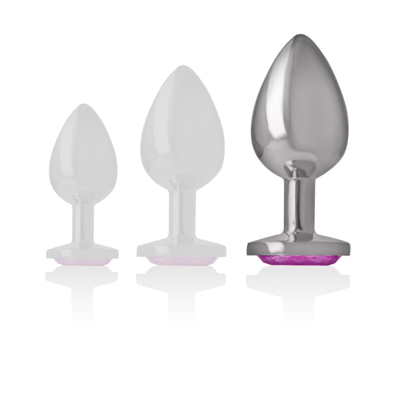 Intense - plug anal metal aluminio corazón rosa talla l