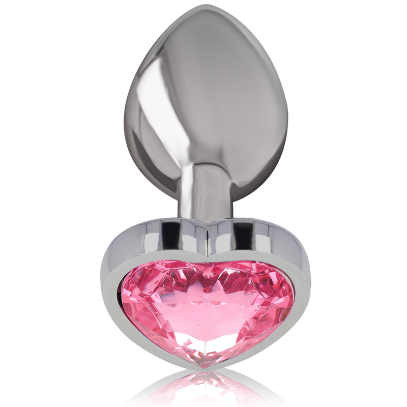 Intense - plug anal metal aluminio corazón rosa talla l